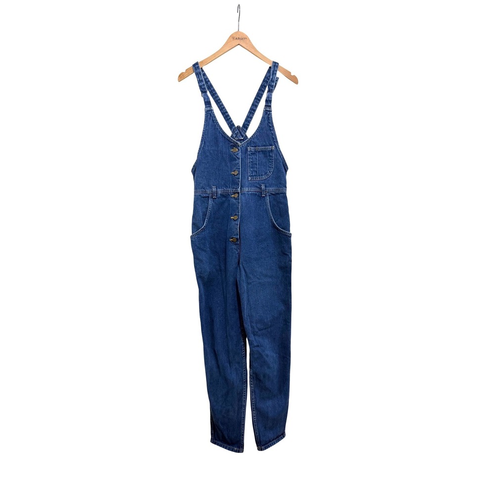 Vintage Lee Denim Overalls Medium Wash Button Front Made in USA Size 7 76401-07
